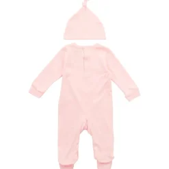 Baby Piger sovepose med knyttet hue sæt Pink