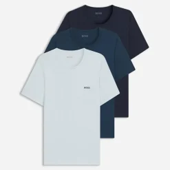 BOSS Herre Tre Pak T-Shirts Blå/​Blå/​Blå