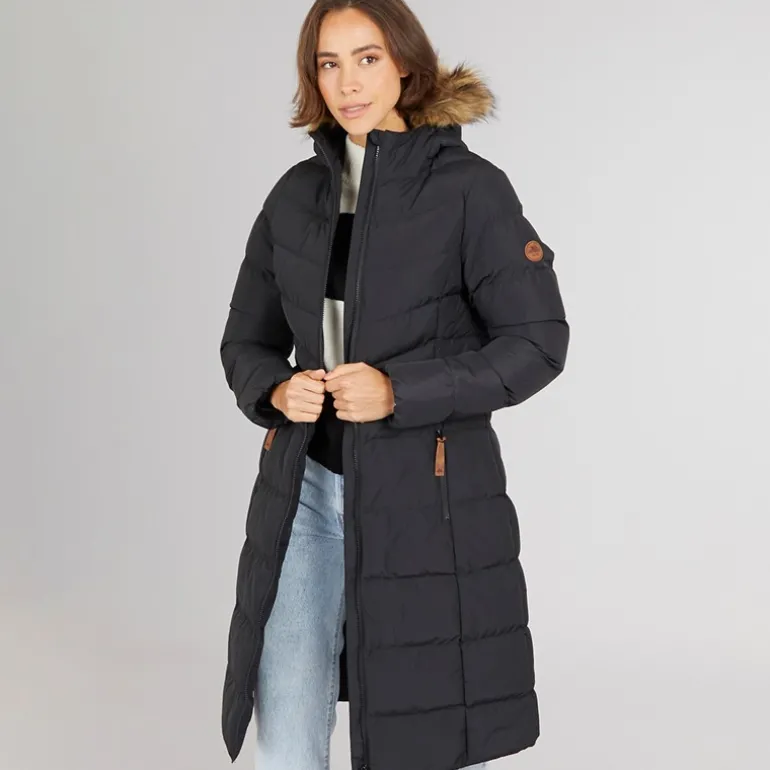 Dame Audrey Vandtæt Foret Hættejakke Sort