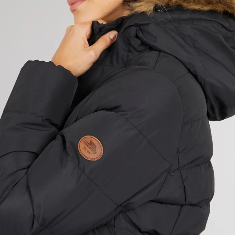 Dame Audrey Vandtæt Foret Hættejakke Sort