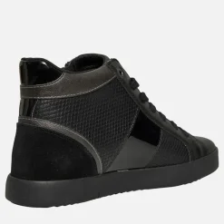 Dame Blomie Høj Top Lynlås Træningssko Sort