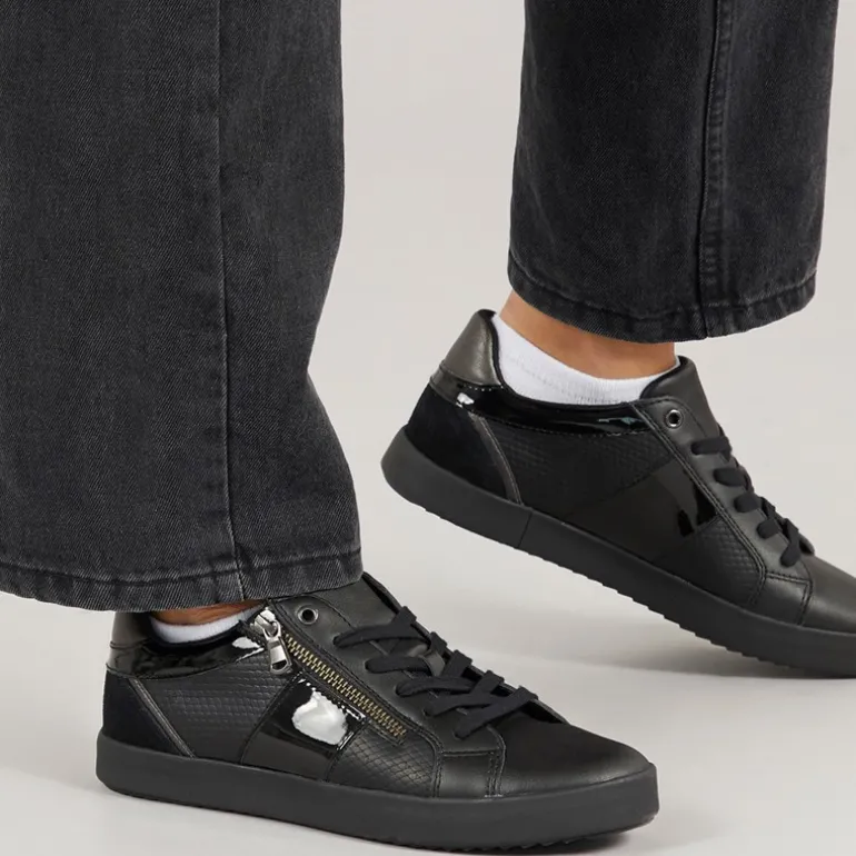 Dame Blomie Zip Sneakers Sort