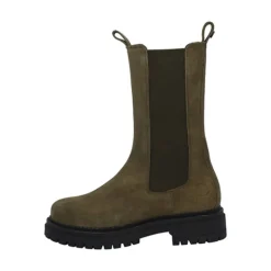 Dame Cashannah Chelsea støvler høj skåret ruskind Olive