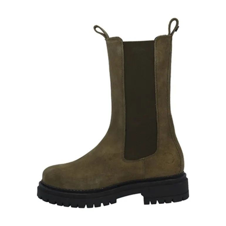 Dame Cashannah Chelsea støvler høj skåret ruskind Olive