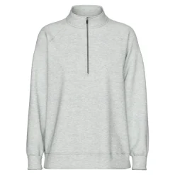 Dame Chilli Halv lynlås sweatshirt Light Grey Melange