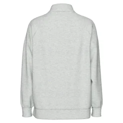 Dame Chilli Halv lynlås sweatshirt Light Grey Melange