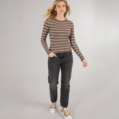 Dame Crista O Hals Strikket Sweater Morel