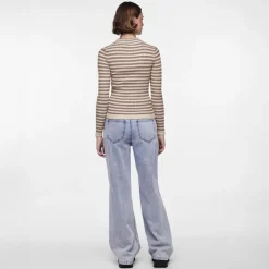 Dame Crista O Hals Strikket Sweater Fossil