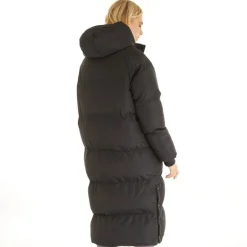 Dame Dans Hætte Fyldt Jakke Sort