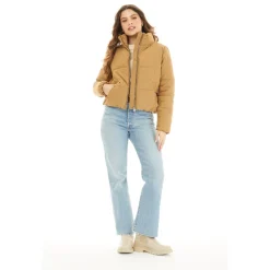 Dame Dolly Kort Pufferjakke Tigerøje