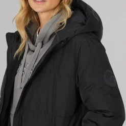 Dame Elli Maxi Længde Vandtæt Jakke Sort