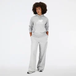 Dame Essentials Stacked Logo French Terry Hættetrøje Athletic Grå