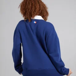 Dame FFC Frankrig Rugby Langærmet Sweatshirt Dark Blue/​Hvid