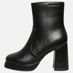 Dame Firkantet Tå Hæl Støvler Sort