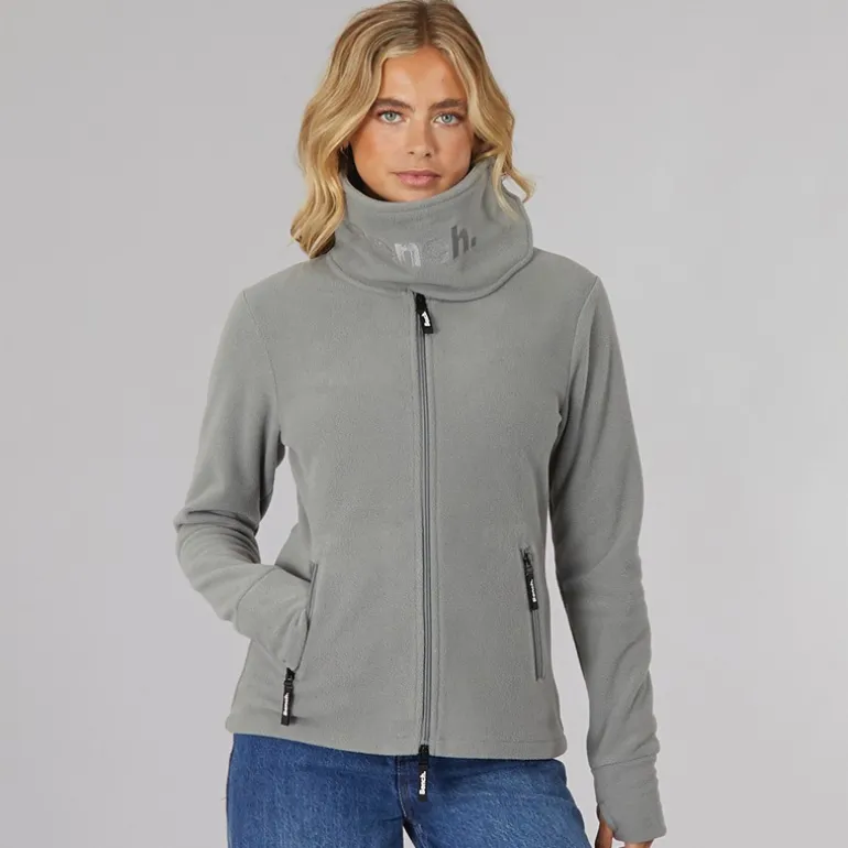 Dame Funnel Microfleece Track Top Grafit Grå