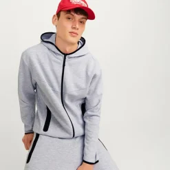 Dame Fusion Lynlås Hættetrøje Light Grey Melange