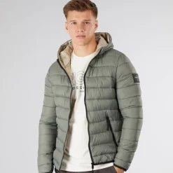 Dame Gennemkørt Puffer Jakke Salvie