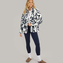 Dame Gorla Borg Fleece Vinter Hvid/​Navy Hvirvel