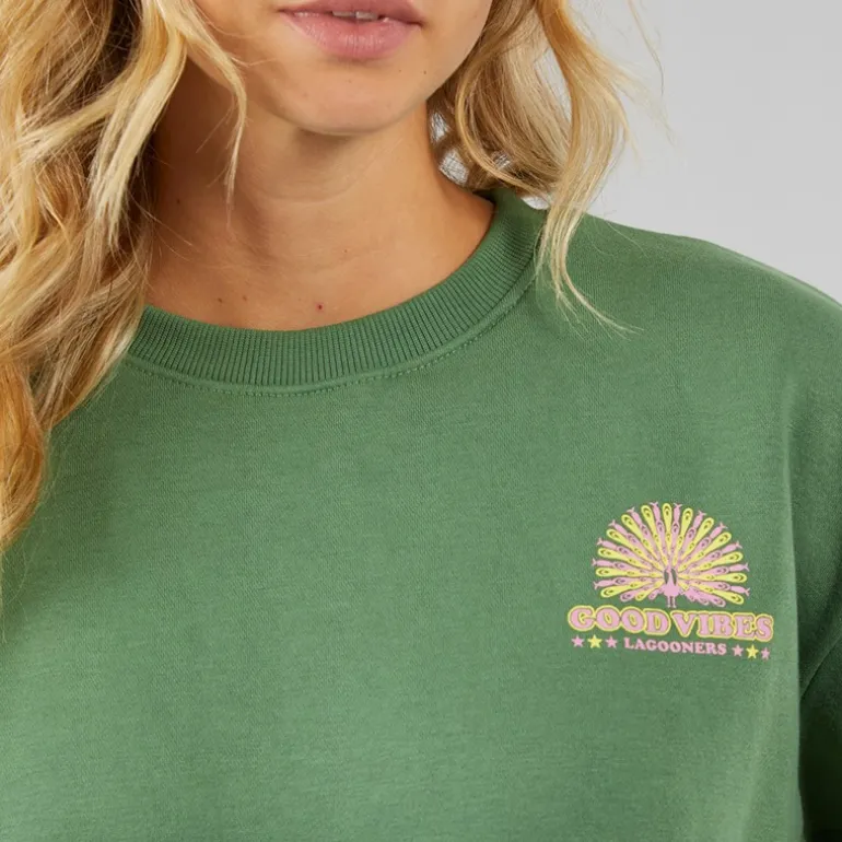 Dame Happiness Sweatshirts kakigrøn