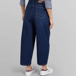 Dame Jeans med Tøndeformet Ben Dark Blue