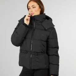 Dame Justerbar Talje Vattert Sort