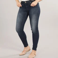 Dame Kendell Ankel Længde Slim Jeans Mørkeblå Denim