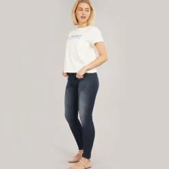 Dame Kendell Ankel Længde Slim Jeans Mørkeblå Denim