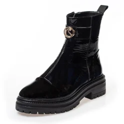 Dame Lady Boss Patent Støvler 038 Sort Patent