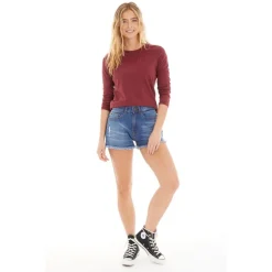 Dame Lena Denim Shorts Mellemblå