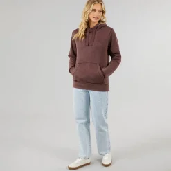 Dame Lerenna Hættetrøje Vasket Lilla Vin