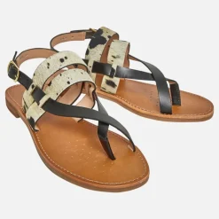 Dame Maddalusia Flade Sandaler Sort /​ Hvid