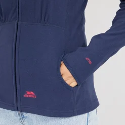 Dame Marathon Fuld Zip Hætte Fleece Jakke Navy /​ Pink