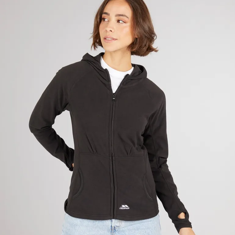 Dame Maraton Fuld Lyn Lækker Fleecejakke Sort