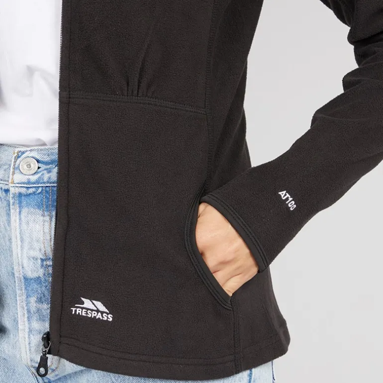 Dame Maraton Fuld Lyn Lækker Fleecejakke Sort