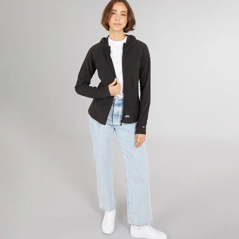 Dame Maraton Fuld Lyn Lækker Fleecejakke Sort