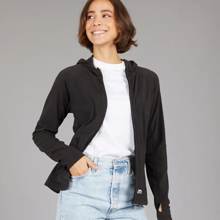 Dame Maraton Fuld Lyn Lækker Fleecejakke Sort