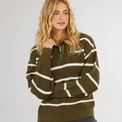 Dame Margita Jumper Mørk Oliven