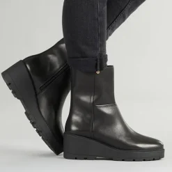 Dame Miereille Wedge Hæl Ankel Støvler Sort