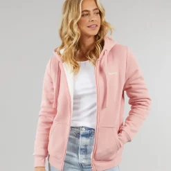 Dame Mintz Teddyforet Zip-gennem Hoodie Blush
