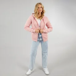 Dame Mintz Teddyforet Zip-gennem Hoodie Blush