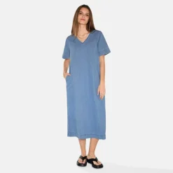 Dame Morgen Kjole 1002 Medium Blue