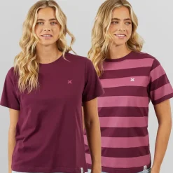 Dame Oxbow 2 Pak T-shirts Blomme/​Rosebud
