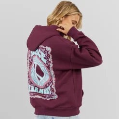 Dame Peace & Harmony Hættetrøje Blomme