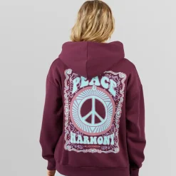 Dame Peace & Harmony Hættetrøje Blomme