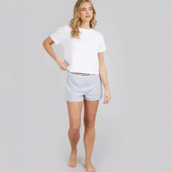 Dame pyjamas sæt Bright White/​Light Grey Marl