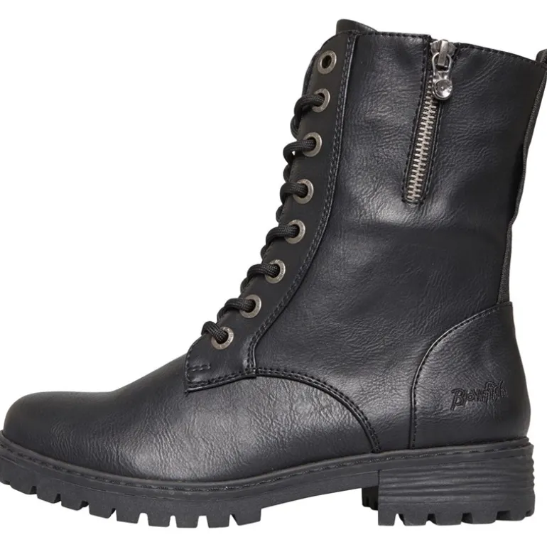 Dame Ruffle Støvler Sort Bronco