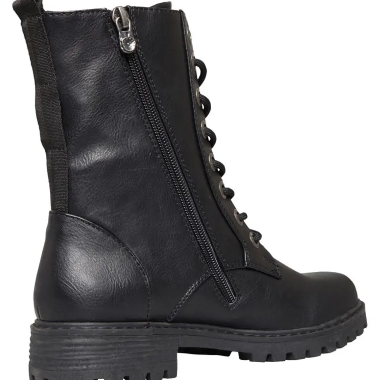 Dame Ruffle Støvler Sort Bronco