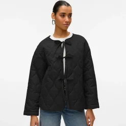 Dame Sabine Quiltet Jakke Sort