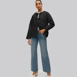 Dame Sabine Quiltet Jakke Sort