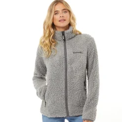 Dame Sherpa Fleece Jakke Grå
